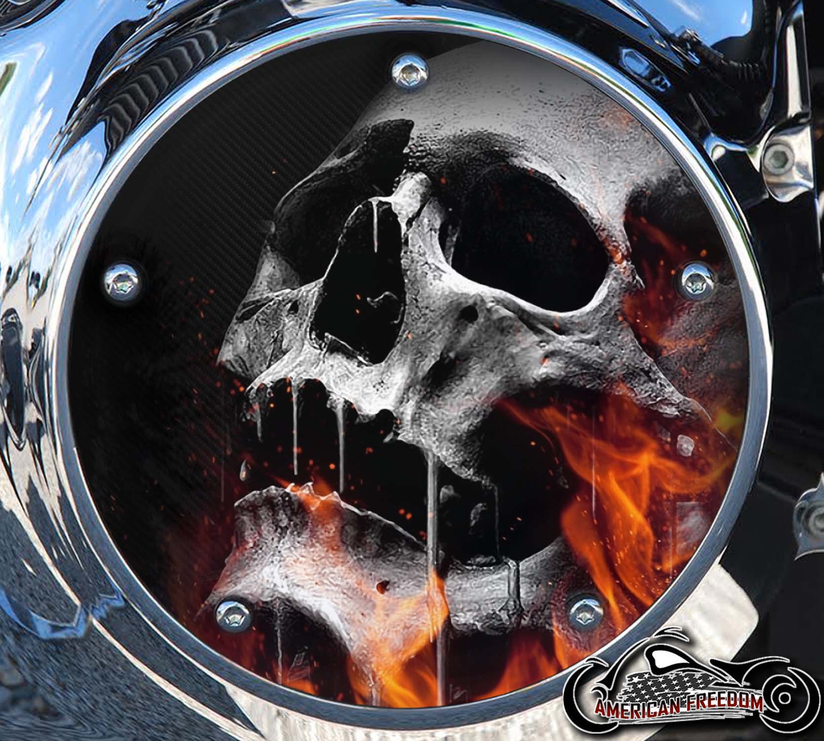 Custom Derby Cover - Flame Skull 2